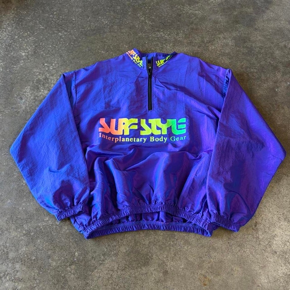 Surf Style Interplanetary Body Gear Vintage Iridescent Windbreaker Jacket Large